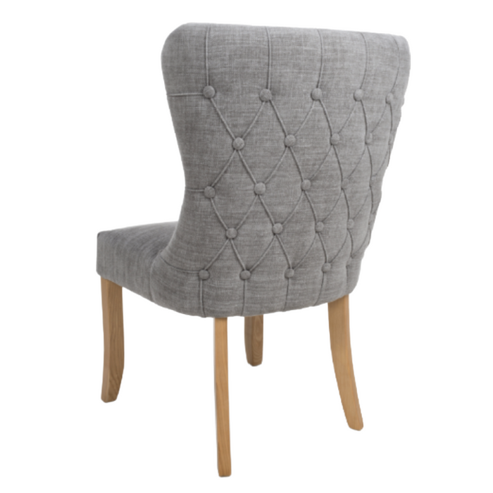 Cole  Natural Grey Weave Button back chair