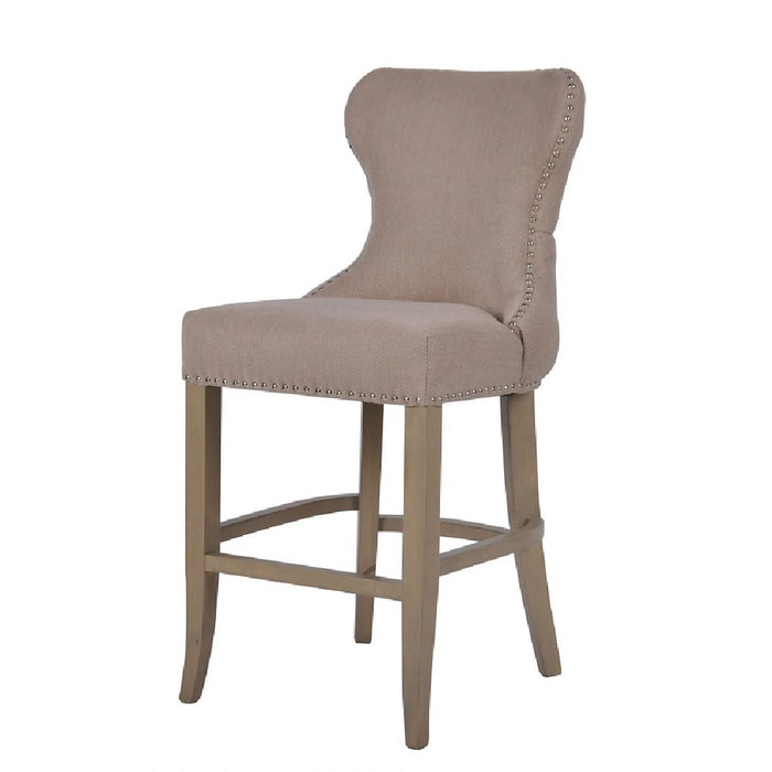 Guia Beige Button Back Counter Stool