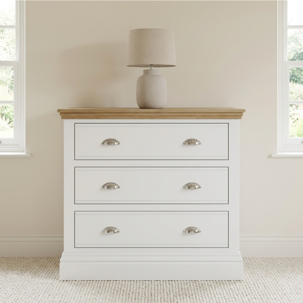 New England Painted 3 Drawer Chest