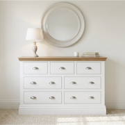 New England Painted 3 over 4 wide chest