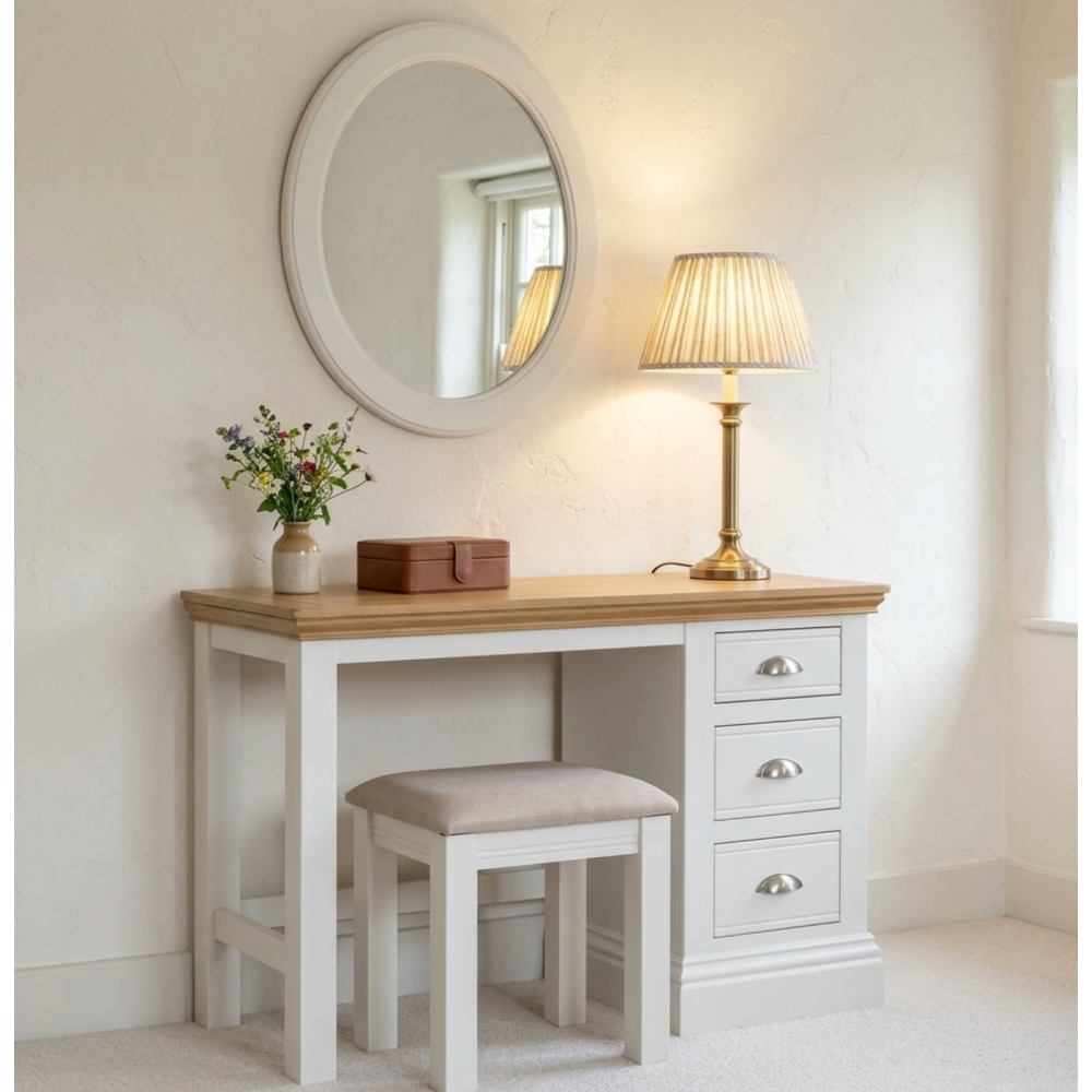 New England Single Pedestal dressing table