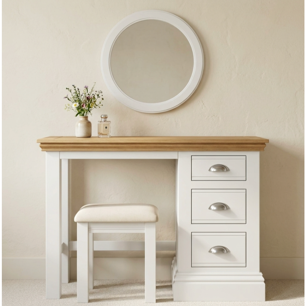 New England Single Pedestal dressing table