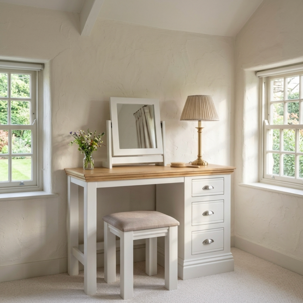 New England Single Pedestal dressing table