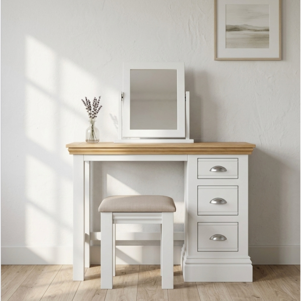 New England Single Pedestal dressing table