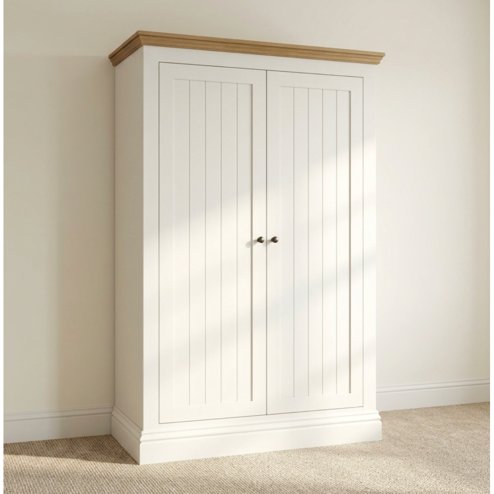 New England Painted 2 Door Wide Full Hanging wardrobe