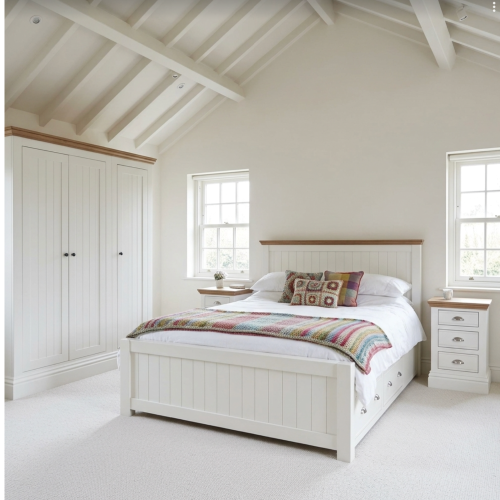 New England Painted triple Full Hanging Wardrobe
