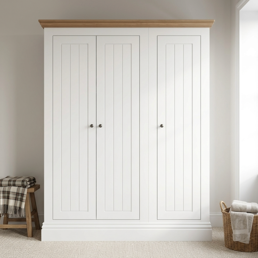 New England Painted triple Full Hanging Wardrobe