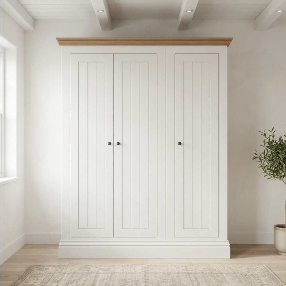 New England Painted triple Full Hanging Wardrobe