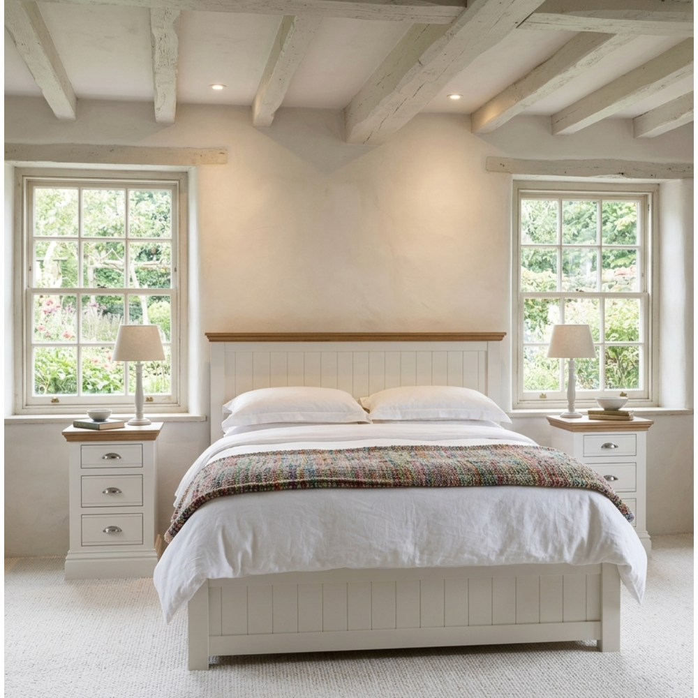 New England Painted 3 drawer bedside