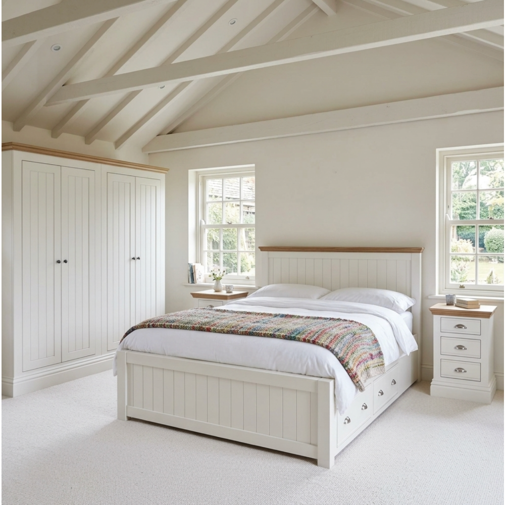 New England Painted 4 door wardrobe