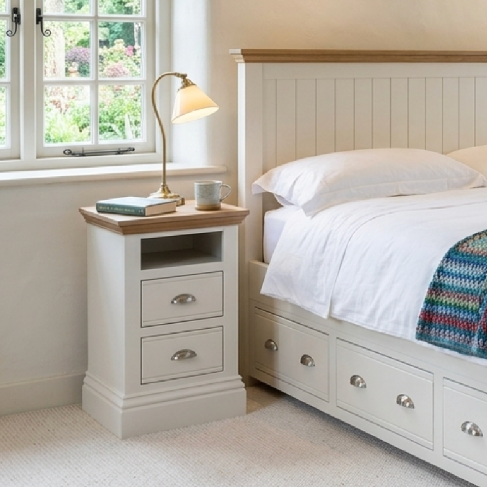 New England Painted 2 draweropen top bedside