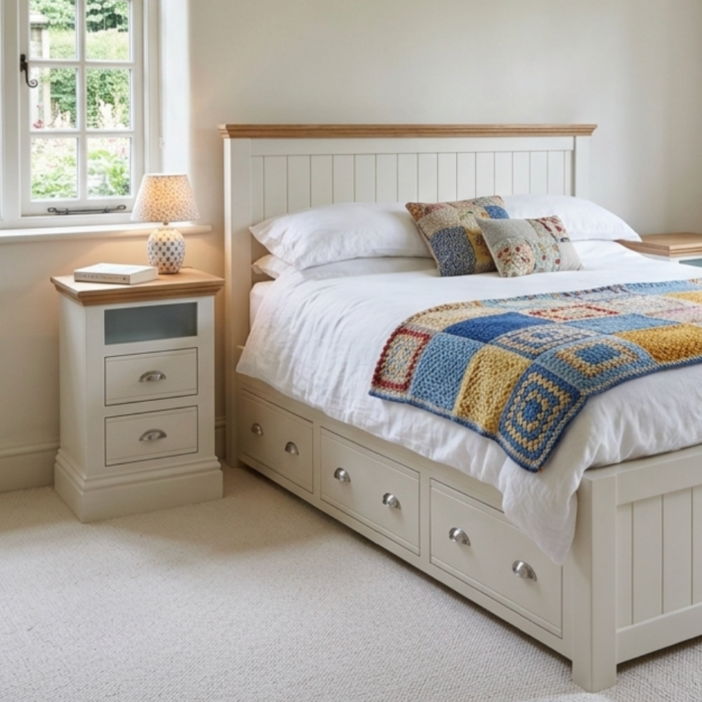 New England Painted 2 draweropen top bedside