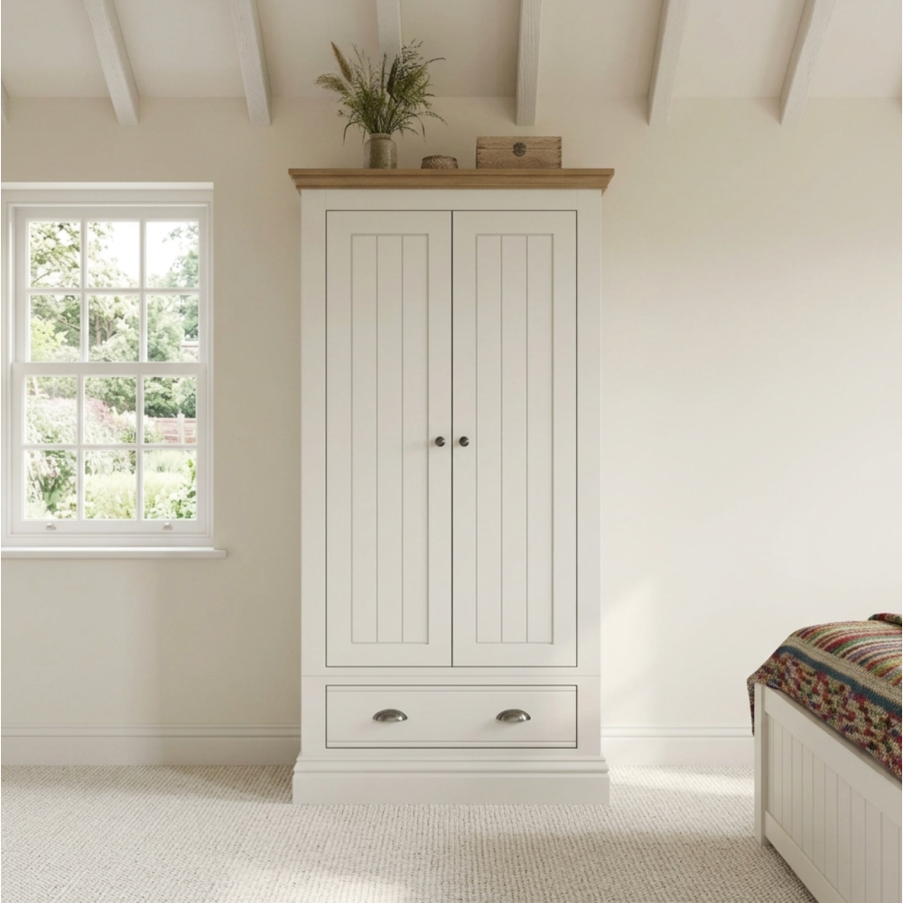 New England Painted 2 Door/2 drawer wardrobe