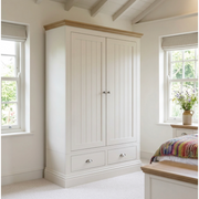 New England Painted 2 Door /2 Drawer Wide Wardrobe