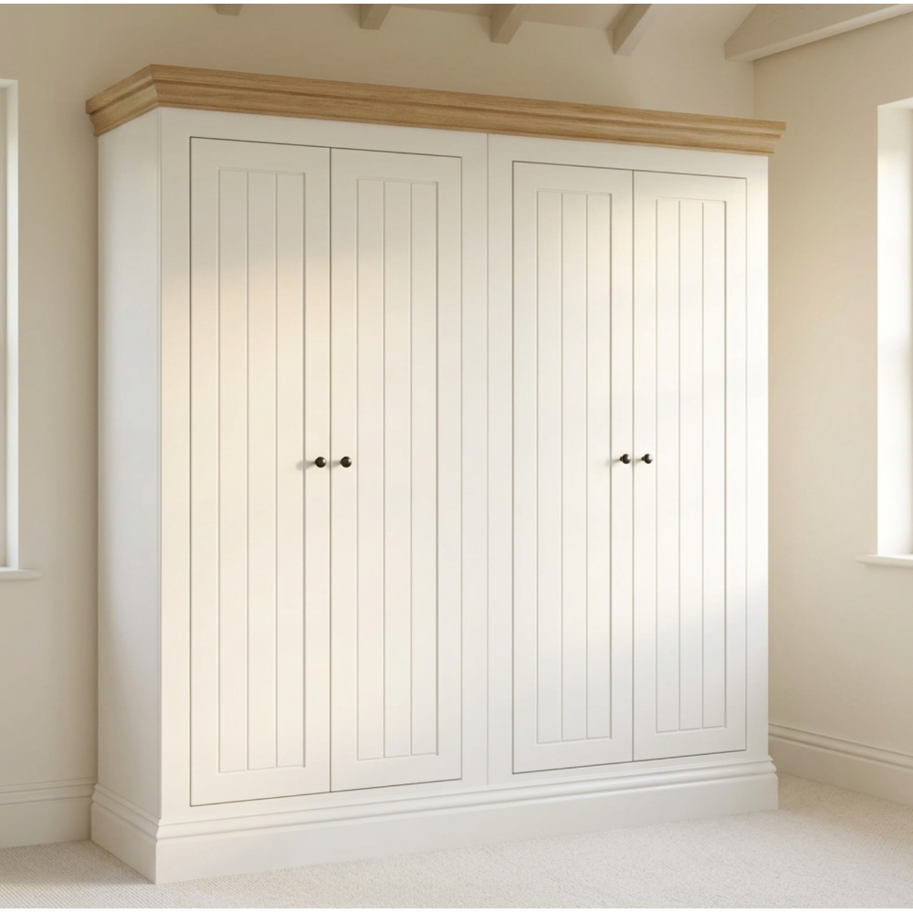 New England Painted 4 door wardrobe