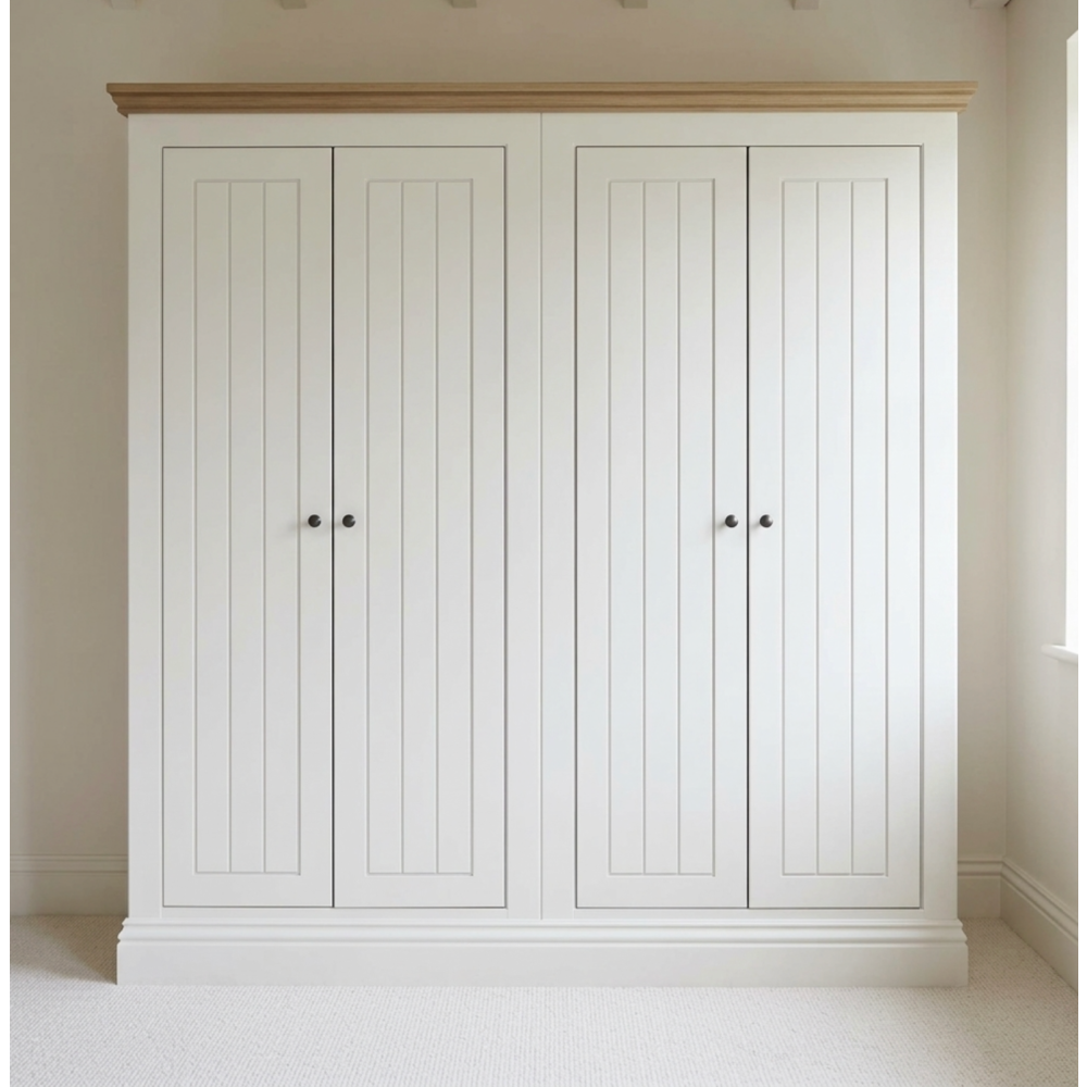 New England Painted 4 door wardrobe