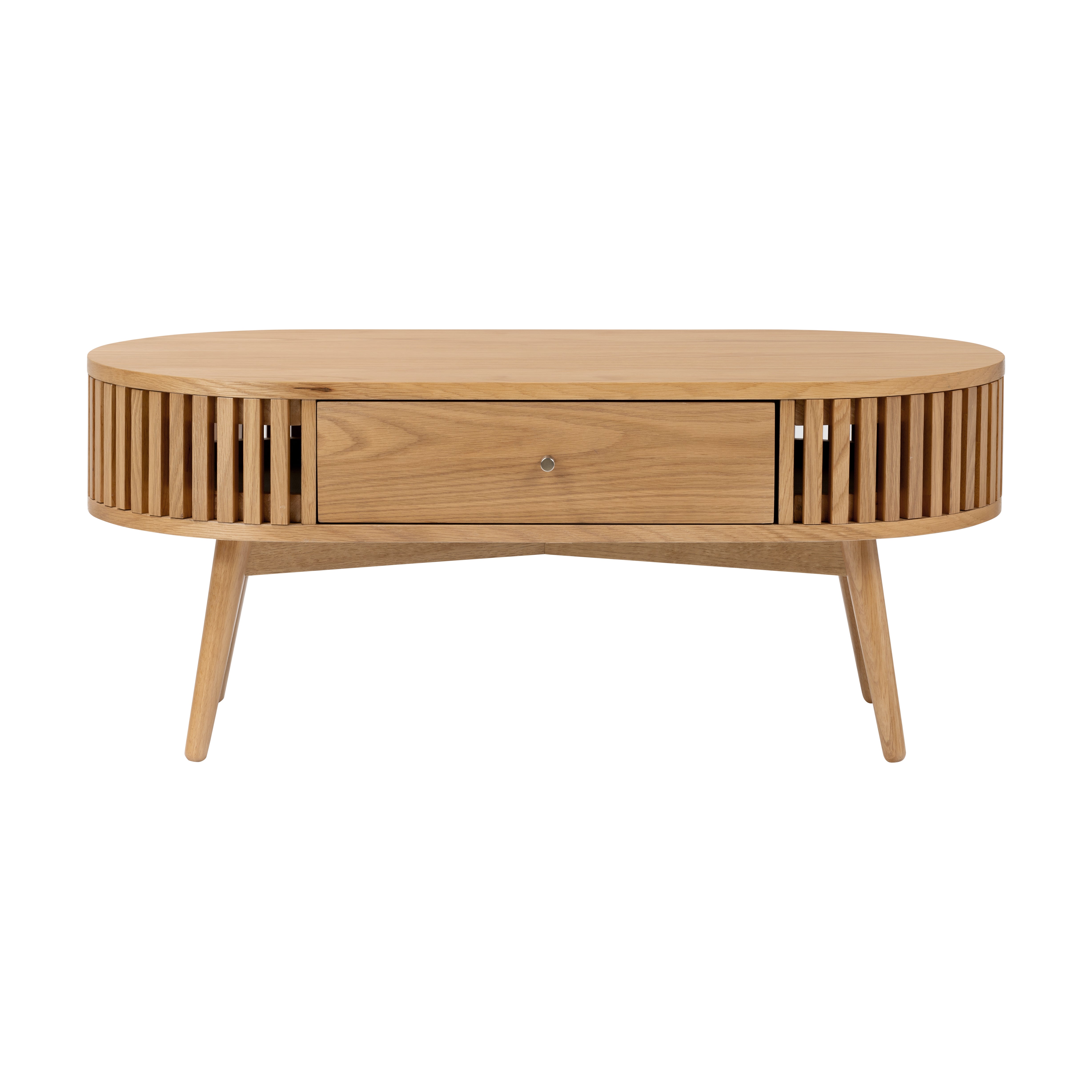 Soho Oak Oval CoffeeTable with Drawer