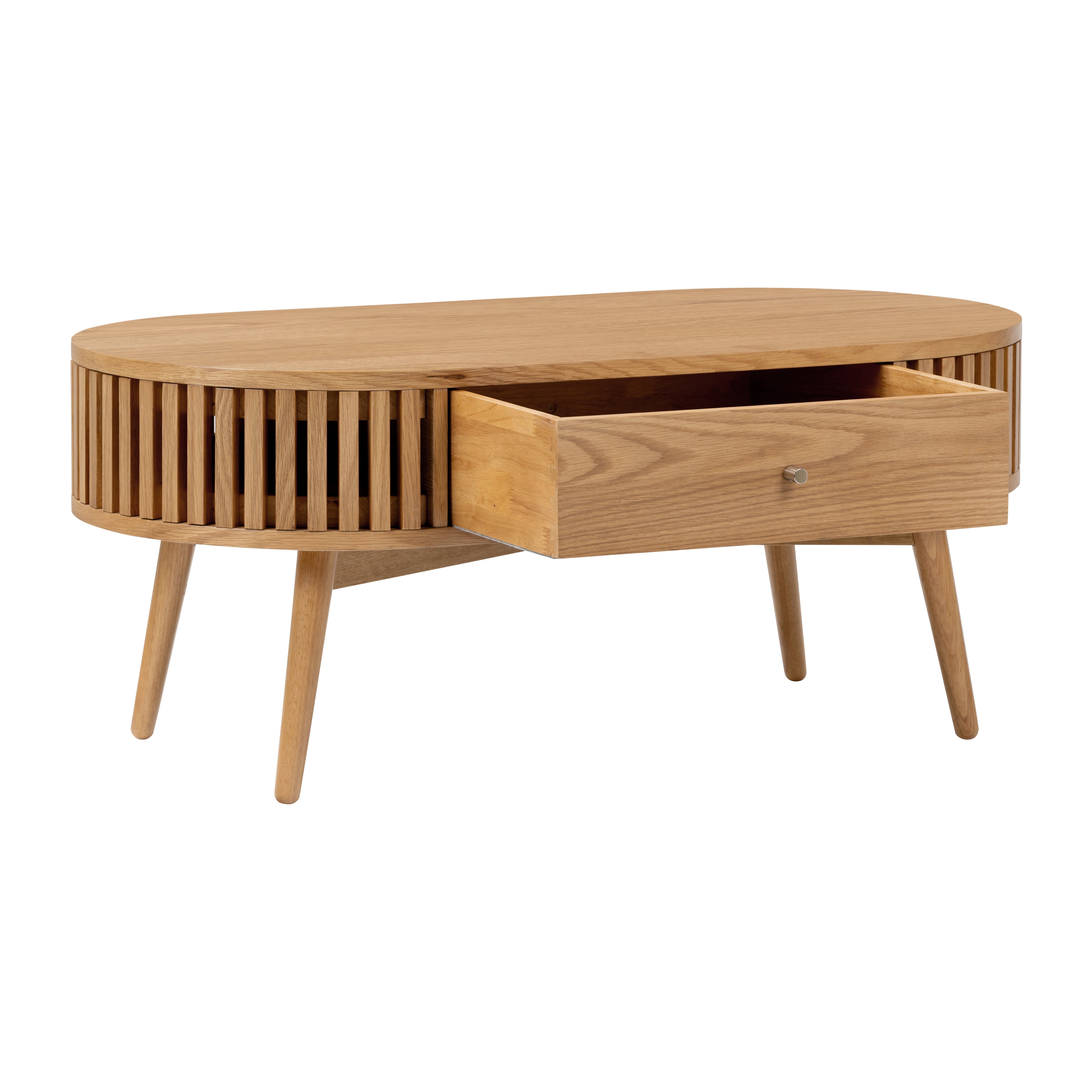 Soho Oak Oval CoffeeTable with Drawer