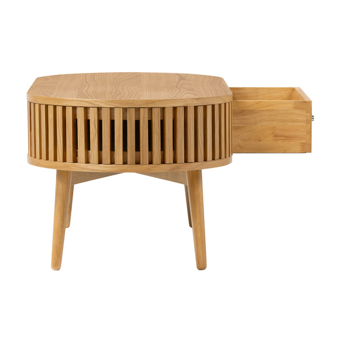 Soho Oak Oval CoffeeTable with Drawer