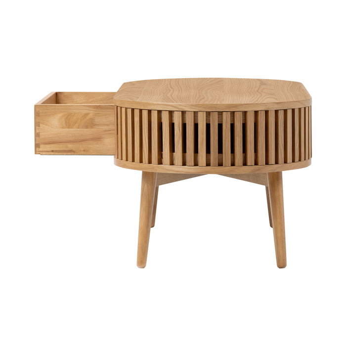 Soho Oak Oval CoffeeTable with Drawer