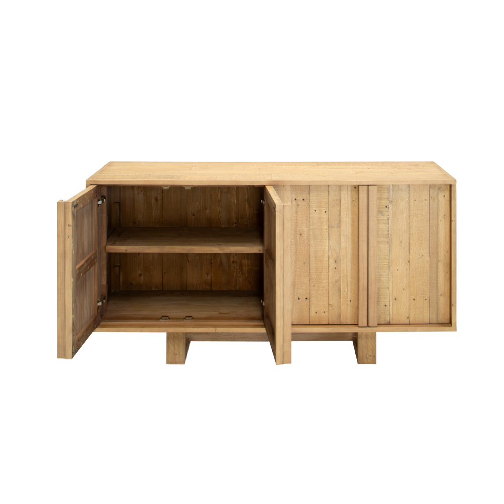 Oakley Reclaimed Wood Wide Sideboard in Rustic Buff Finish