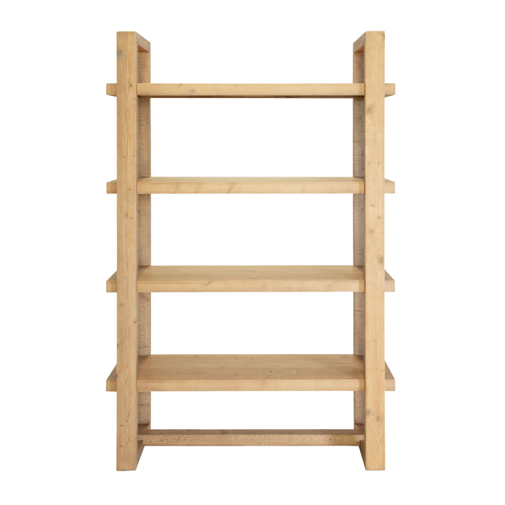 Oakley Reclaimed Wood Open Display Bookcase in Rustic Buff Finish !New!