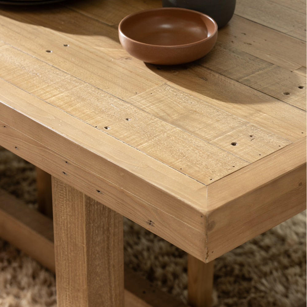 Oakley Reclaimed Wood Coffee Table in Rustic Buff Finish !New!