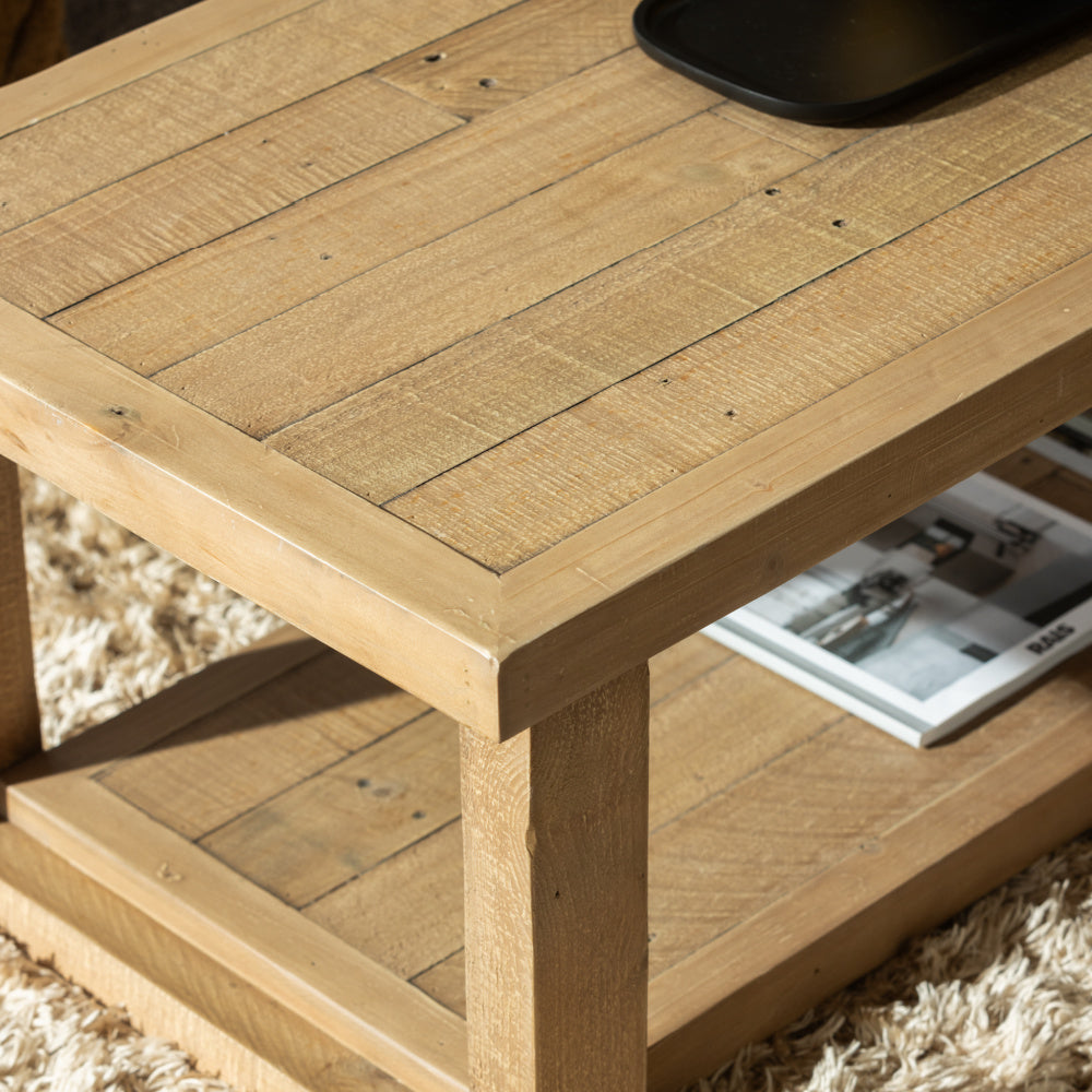 Oakley Reclaimed Wood Coffee Table in Rustic Buff Finish !New!