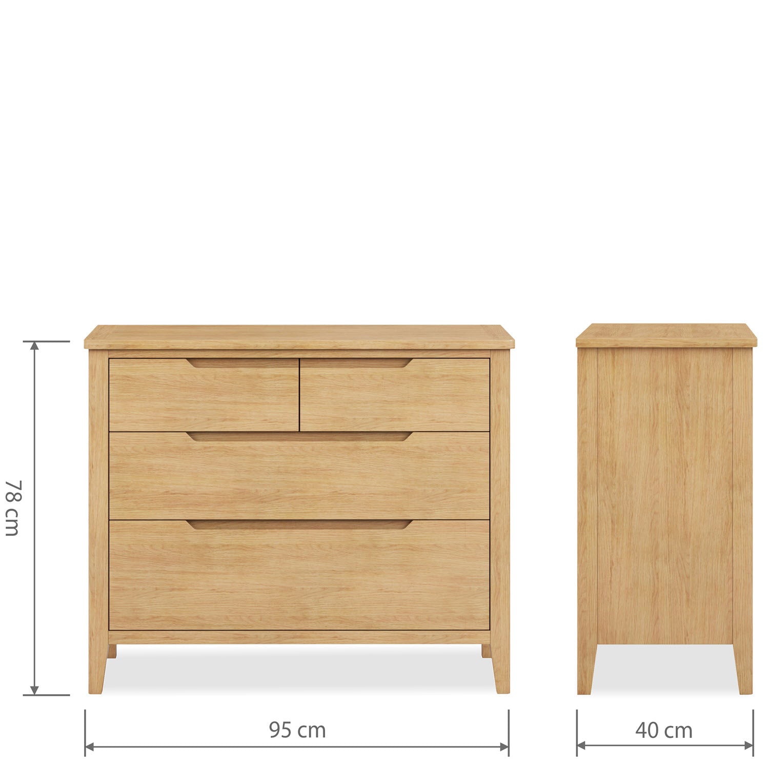 Harkus Oak 4 Drawer  Chest