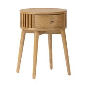 Soho Oak Round Table With Drawer