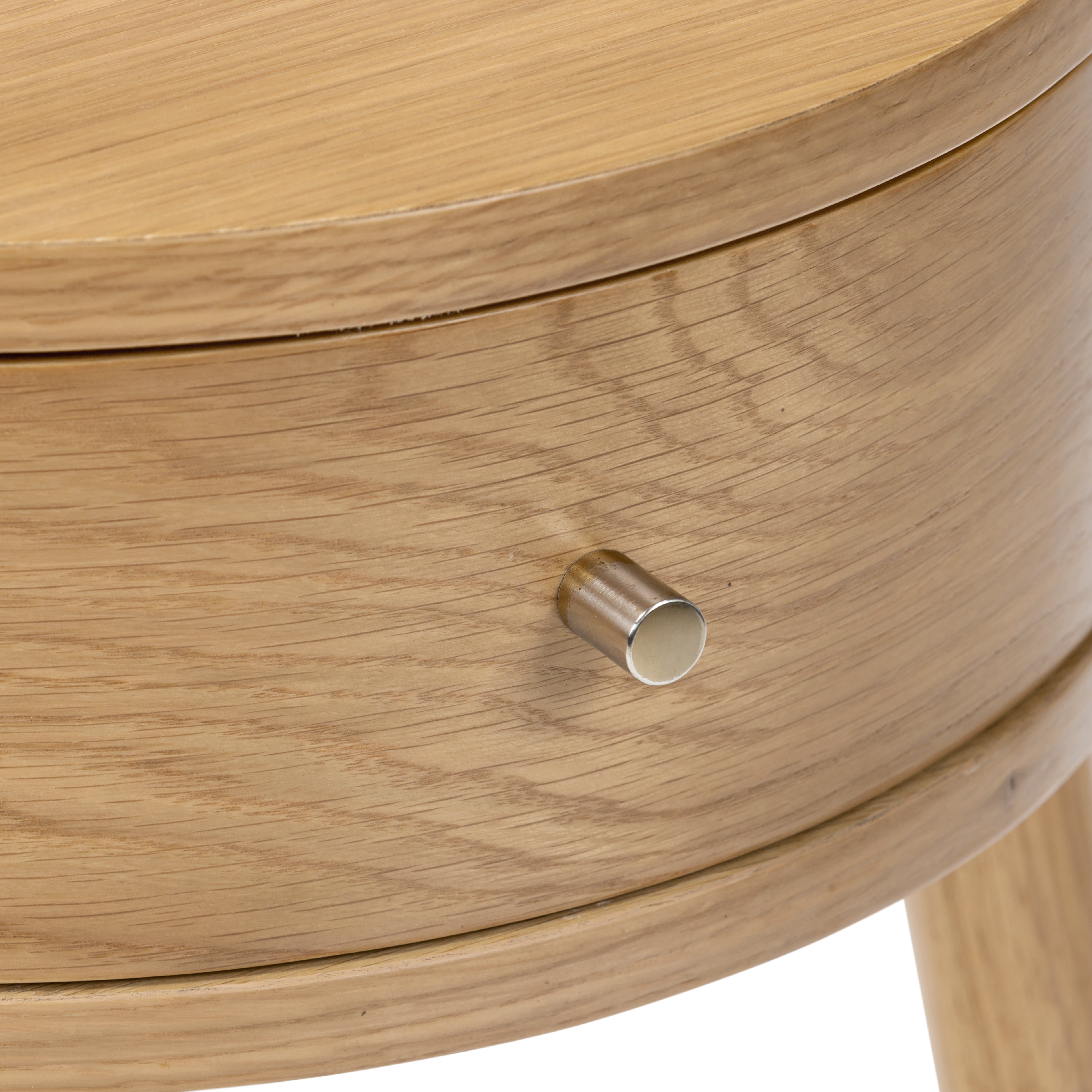 Soho Oak Round Table With Drawer