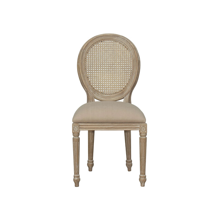 Sofia Rattan Balloon Back Dining Chair with Removable Seat Pad – Oak Antique