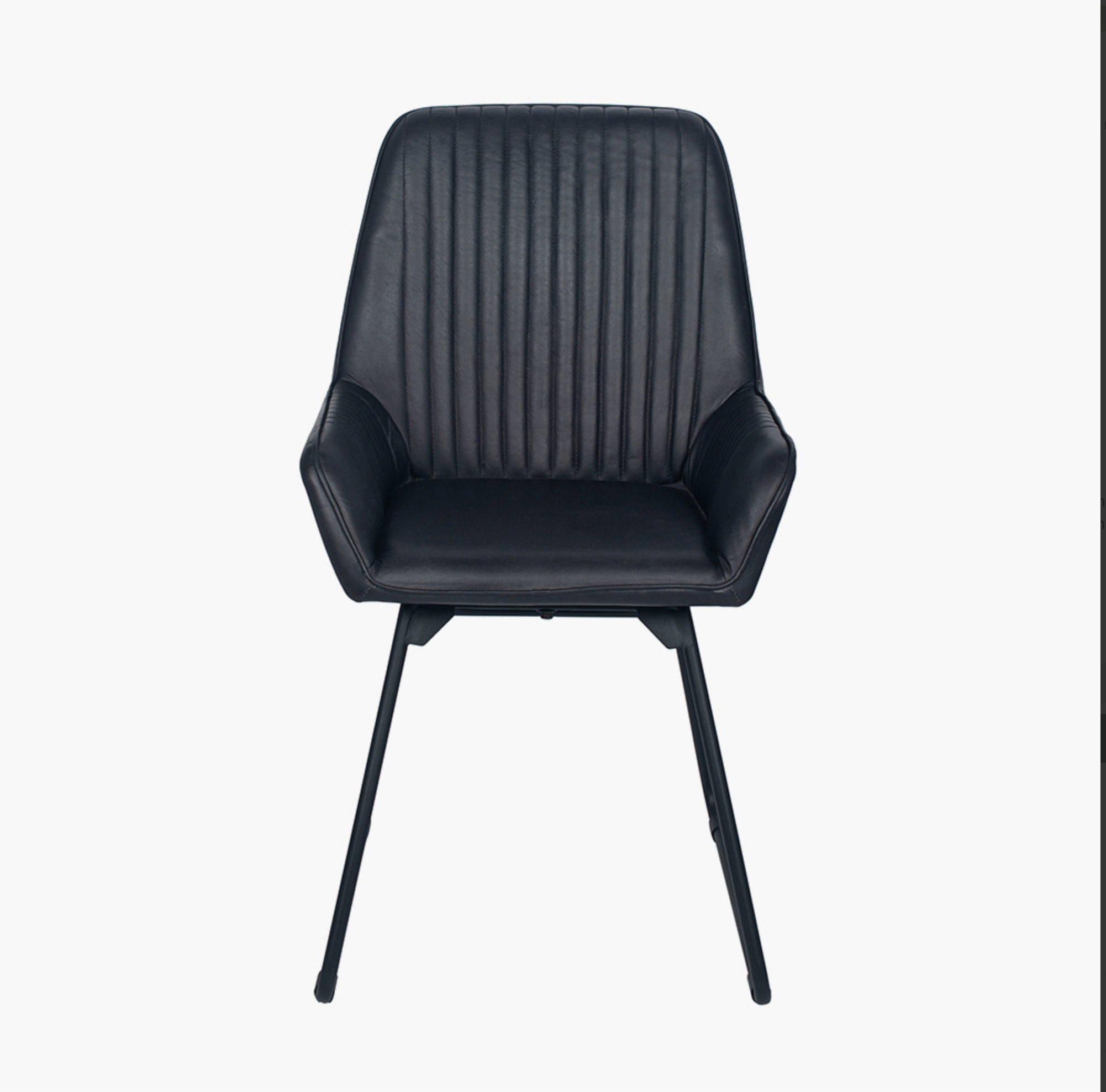 Giancomo Steel Grey Leather and Iron Dining Chair