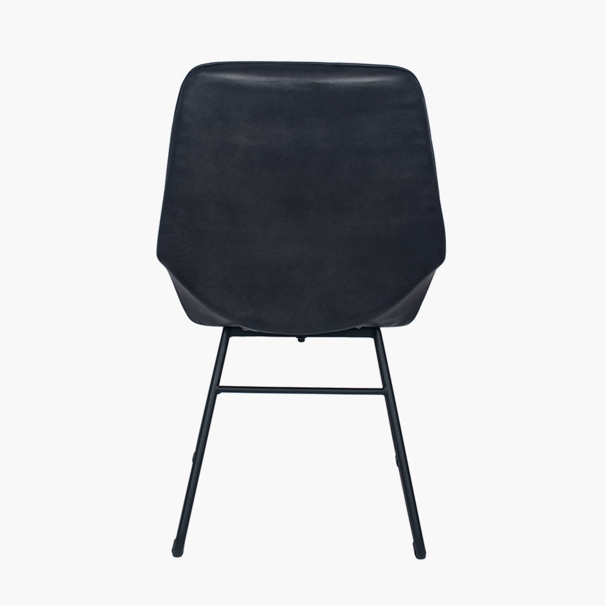 Giancomo Steel Grey Leather and Iron Dining Chair