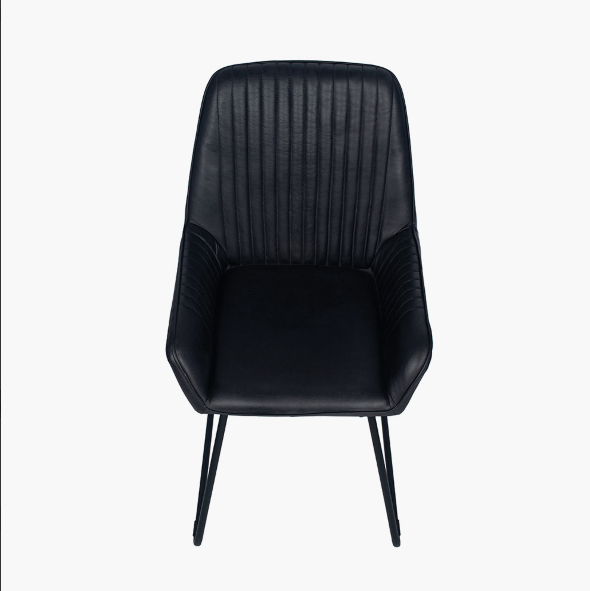 Giancomo Steel Grey Leather and Iron Dining Chair