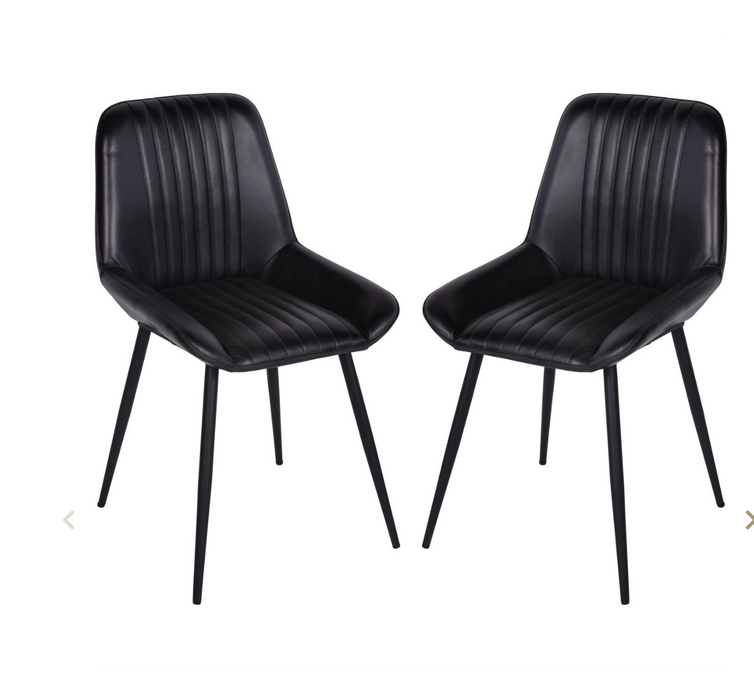 Pembroke Leather Dining Chairs in Charcoal