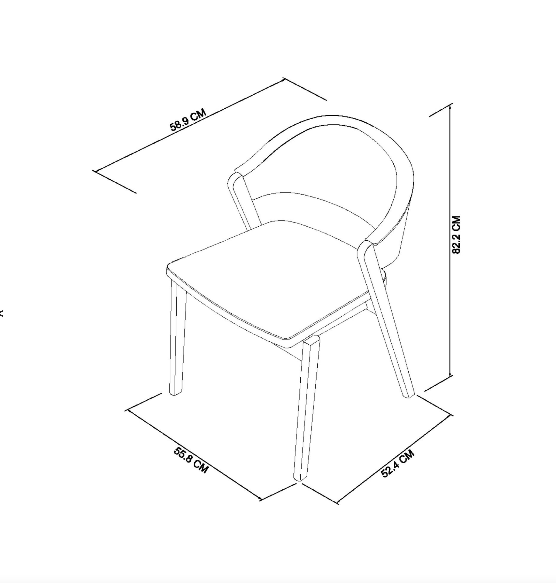 Camden Rustic oak Upholstered Dining chair