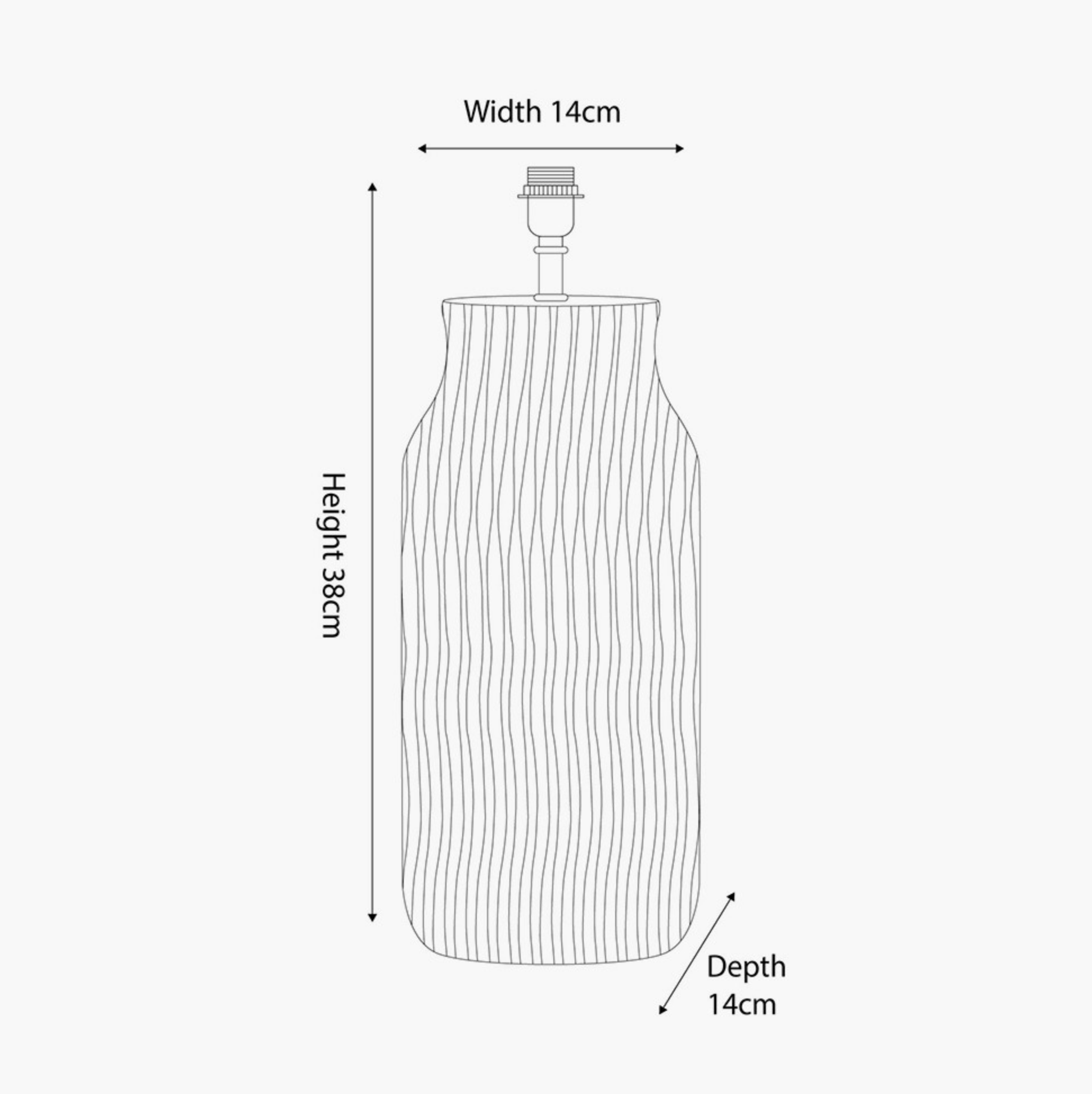 Yala Grey Wash Wood Textured Bottle Table Lamp