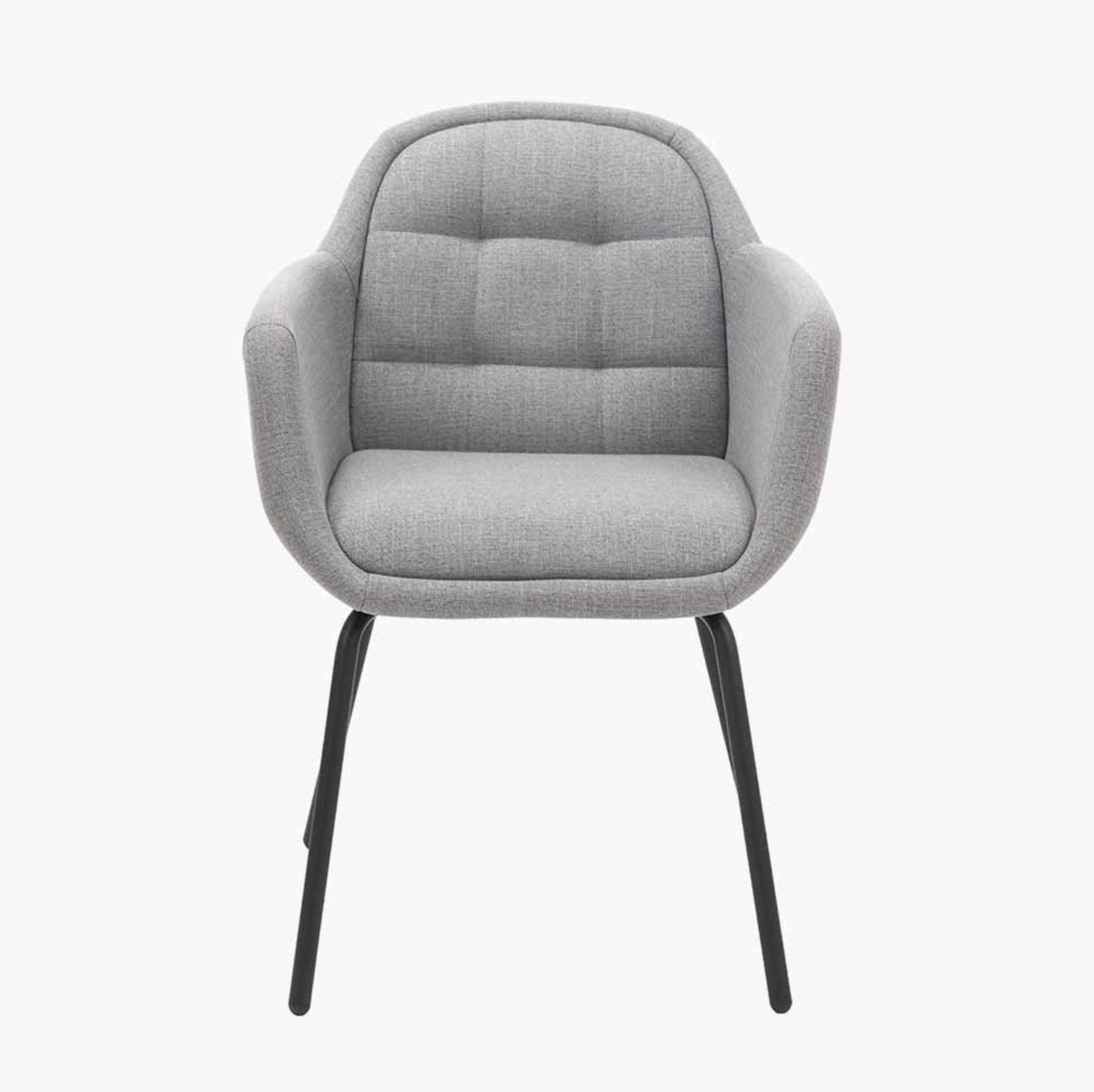 Olly Grey Linen Mix and Black Metal Carver Dining Chair