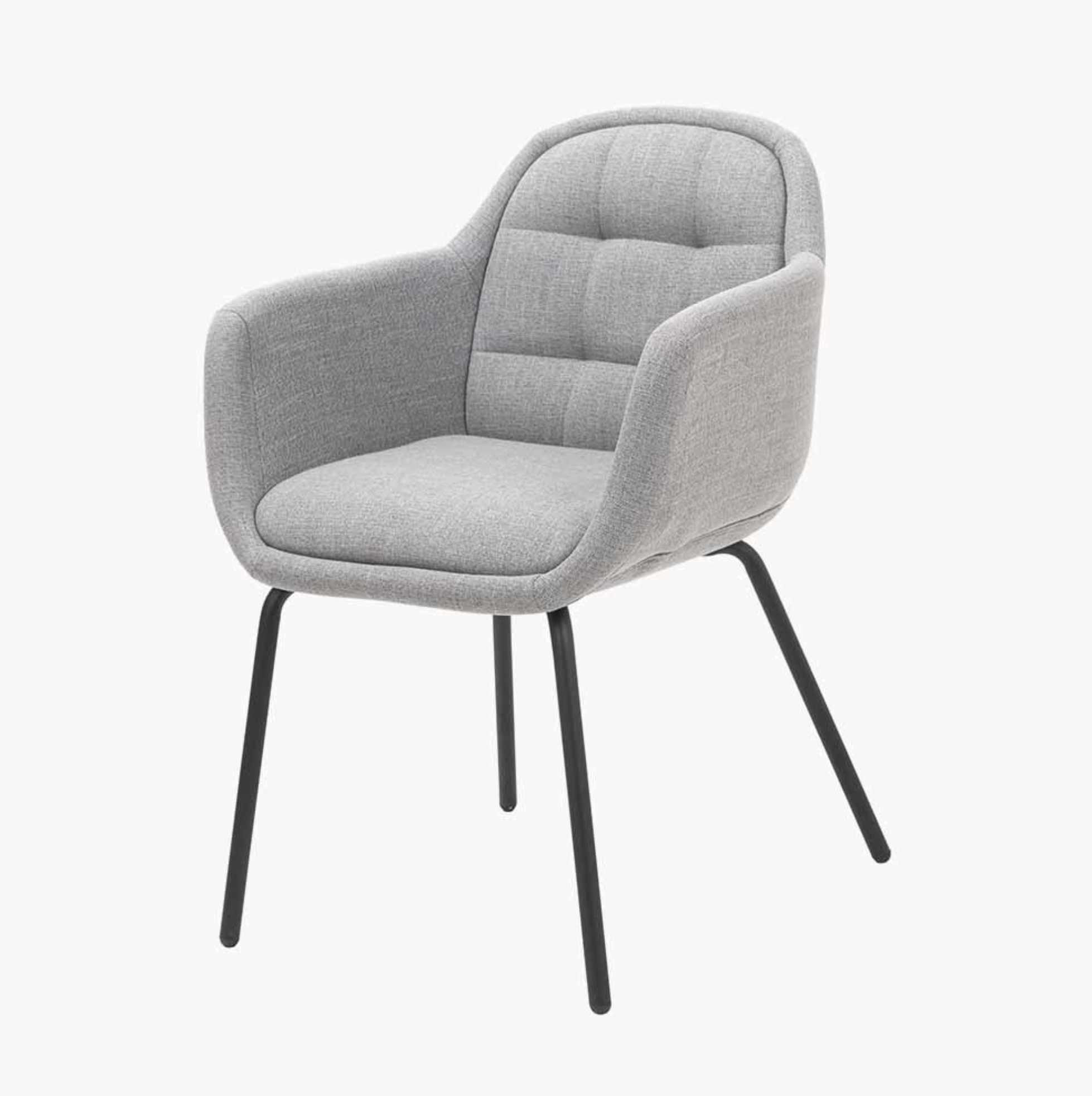 Olly Grey Linen Mix and Black Metal Carver Dining Chair