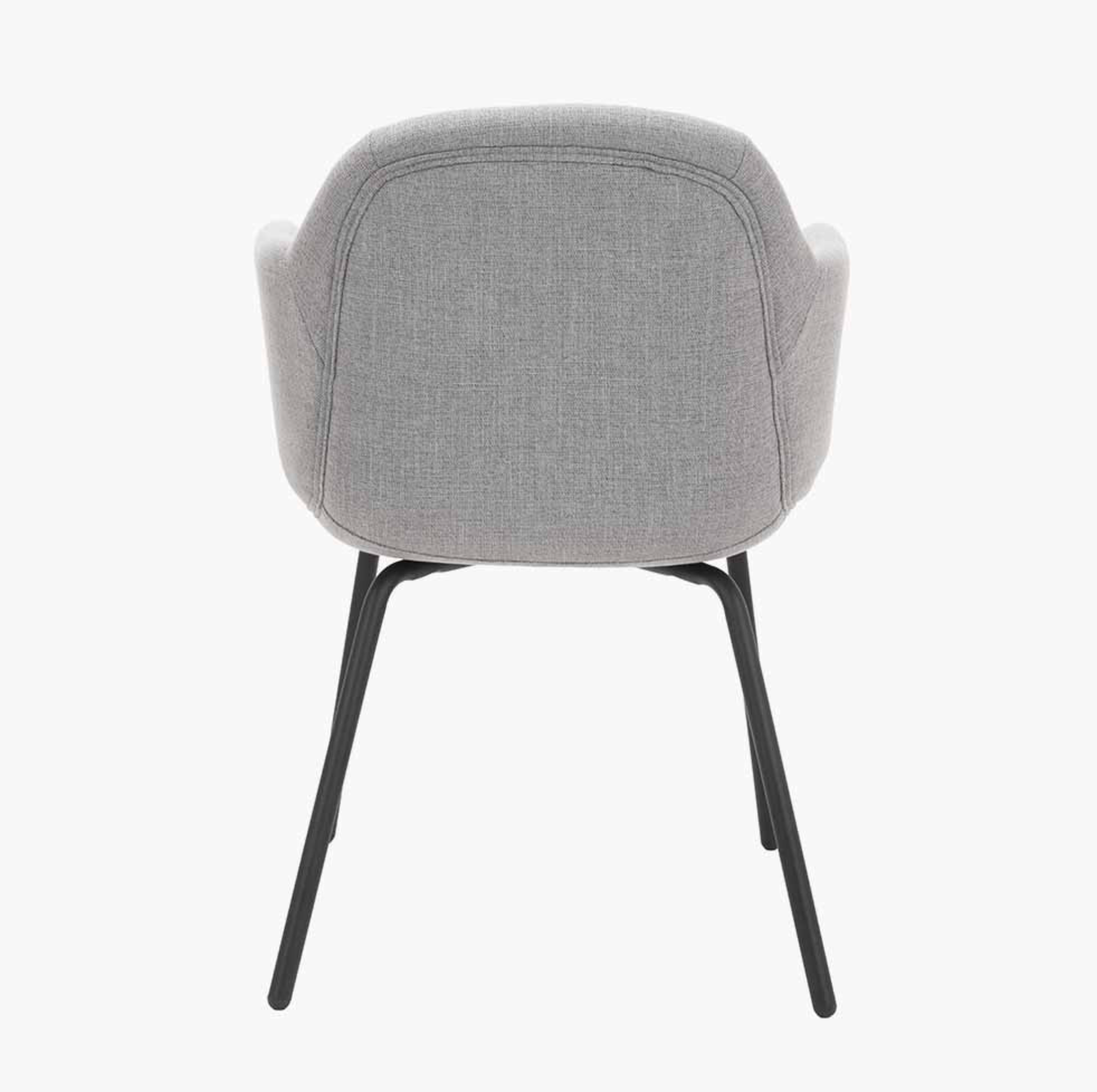 Olly Grey Linen Mix and Black Metal Carver Dining Chair