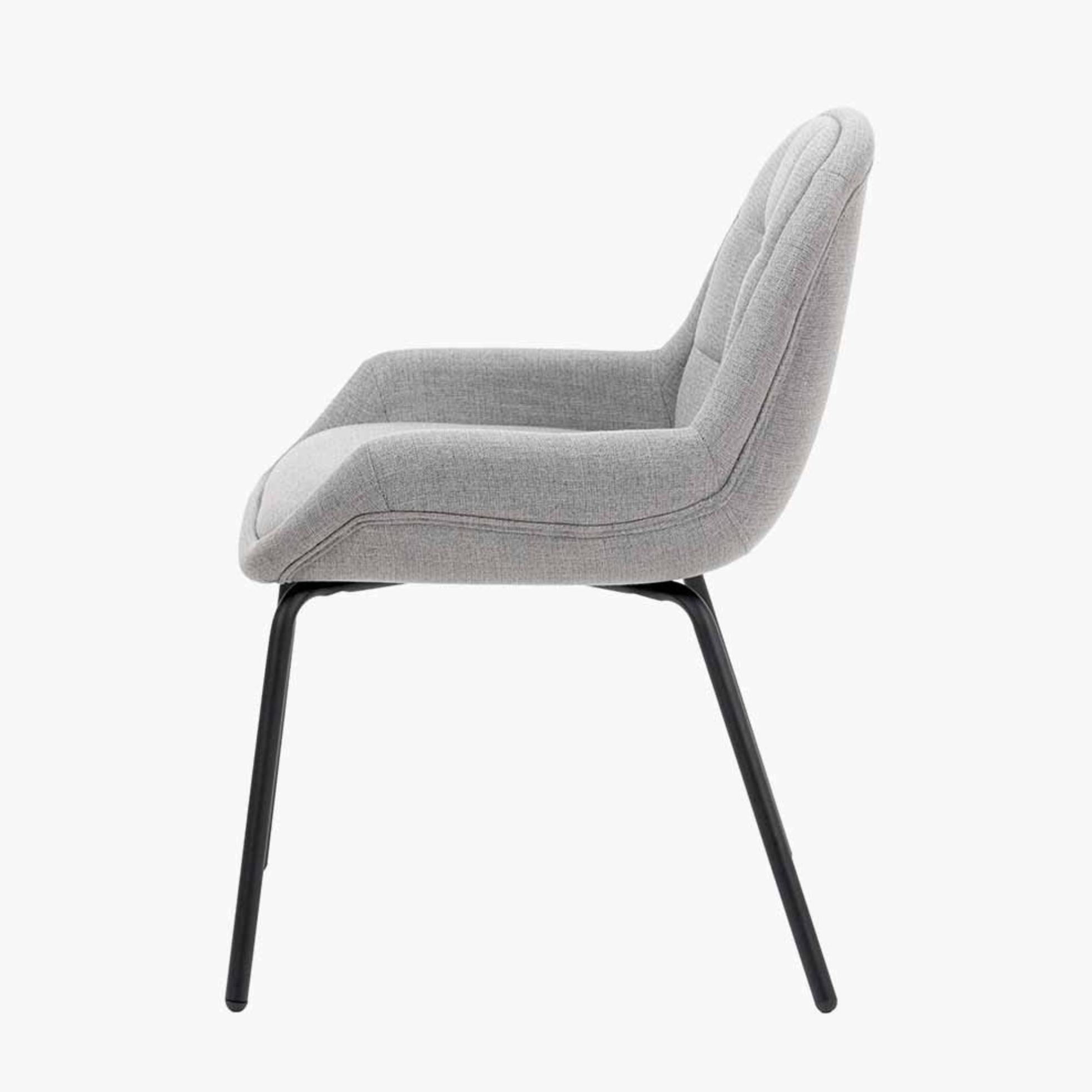 Alba Grey Linen Mix and Black Metal Dining Chair