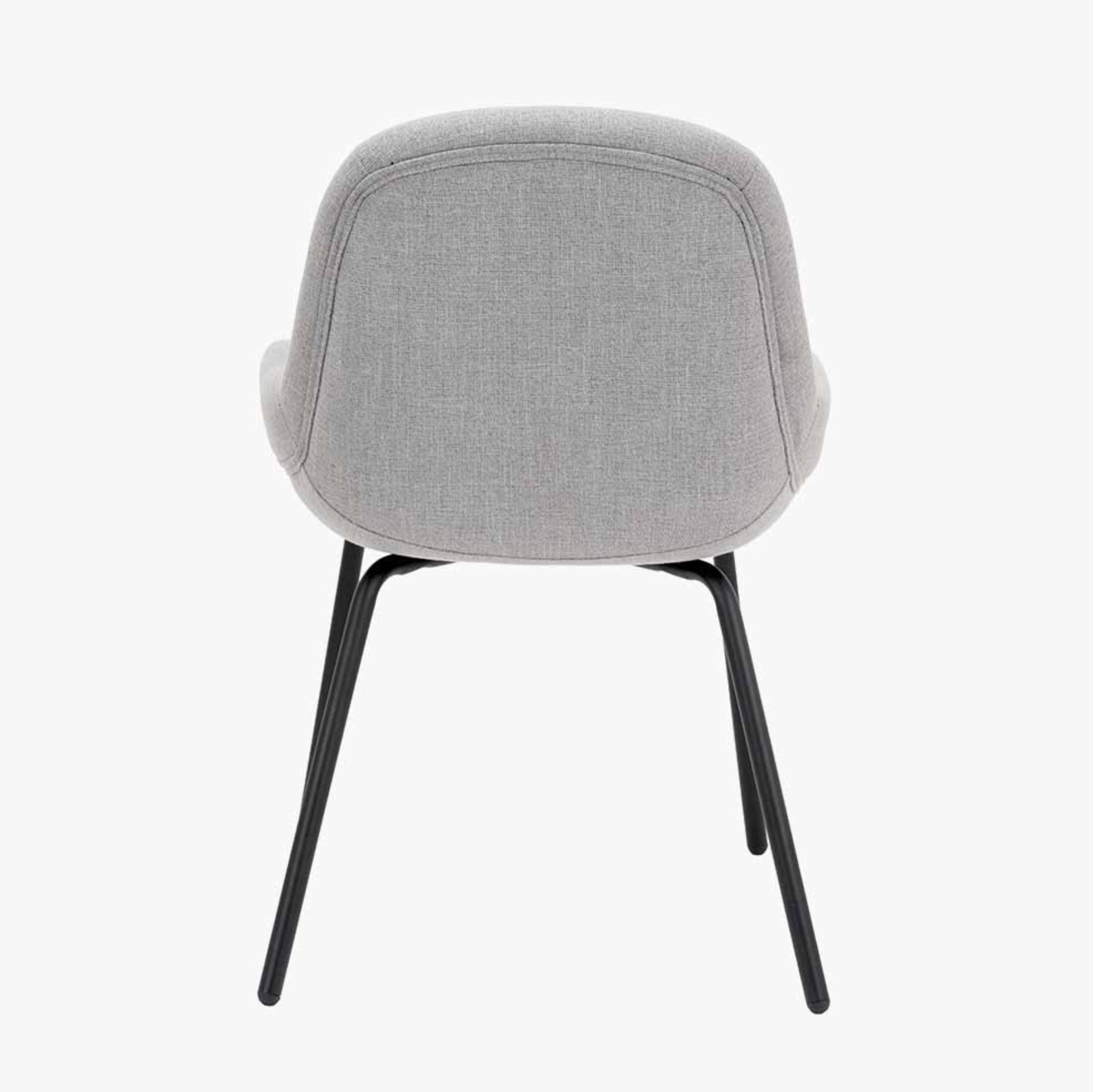 Alba Grey Linen Mix and Black Metal Dining Chair
