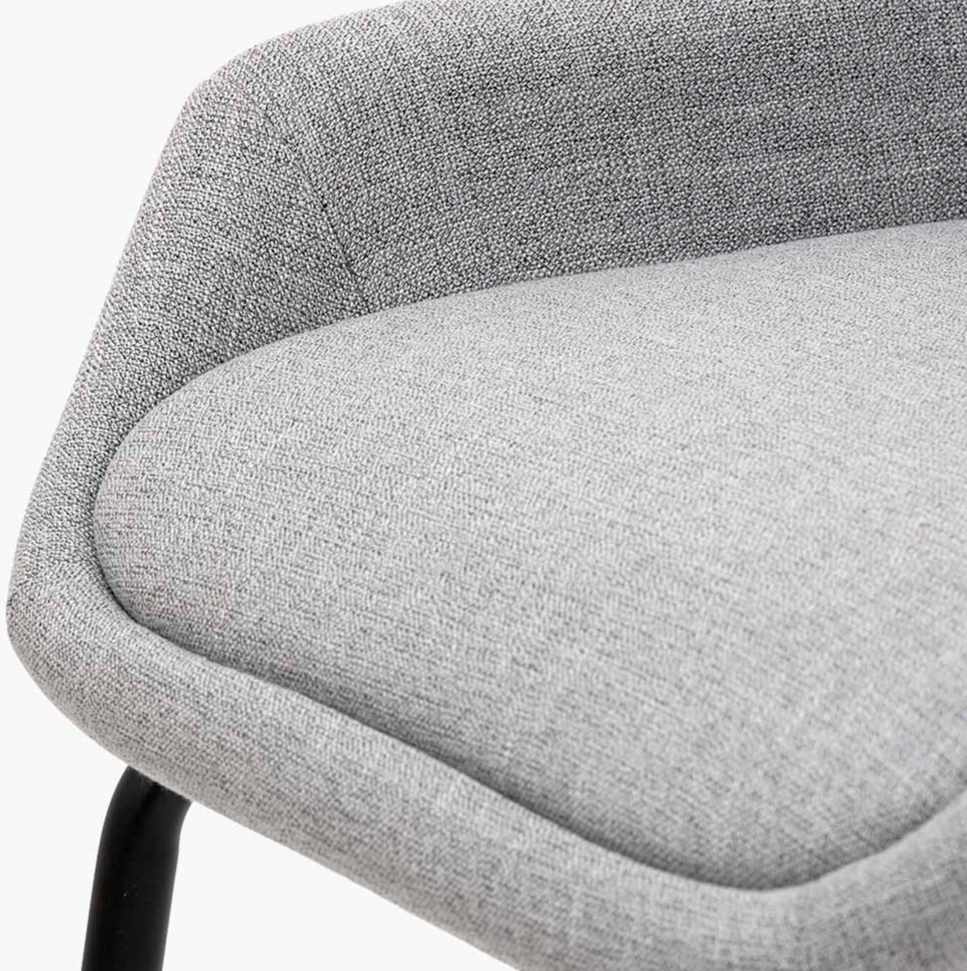 Alba Grey Linen Mix and Black Metal Dining Chair
