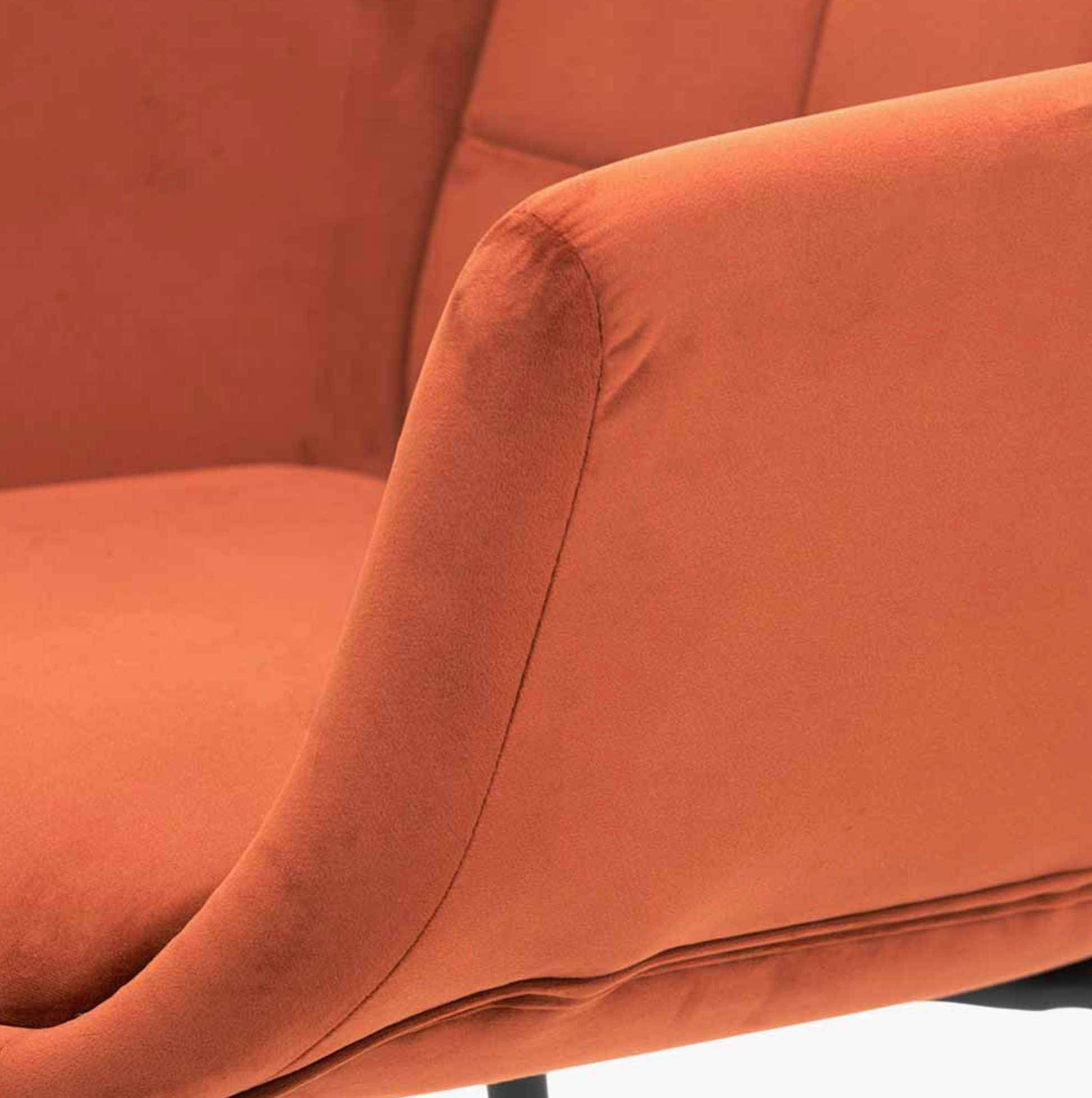 Alba Cinnamon Velvet and Black Metal Carver Dining Chair