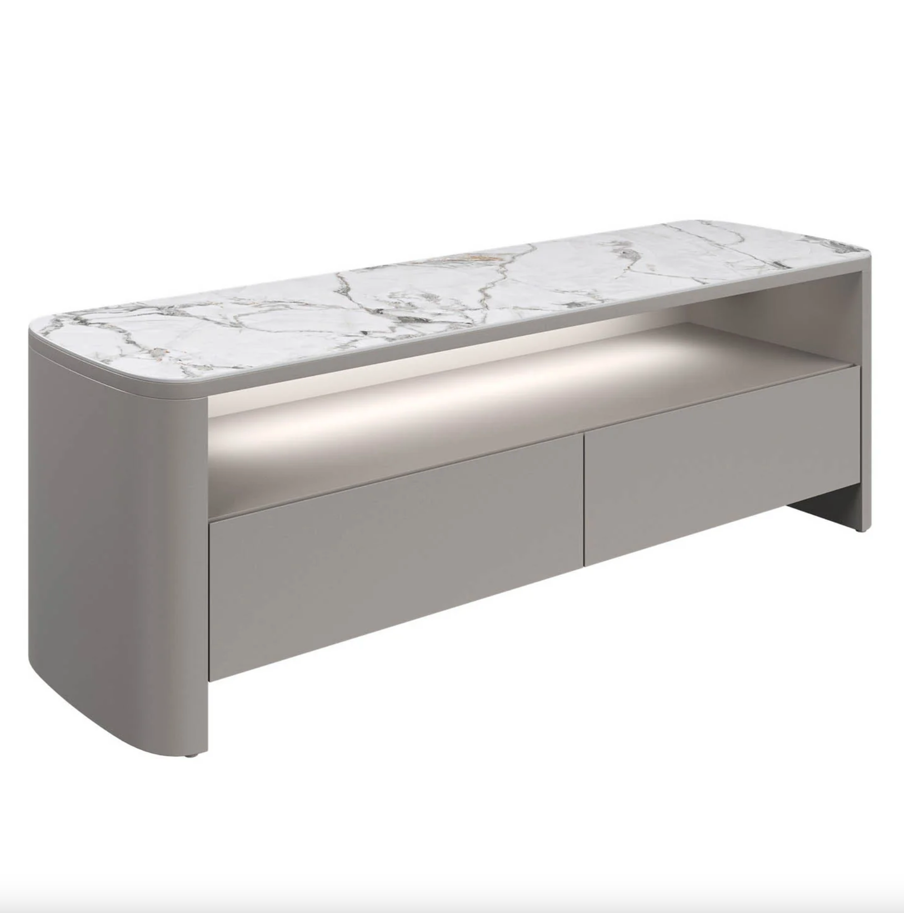 Milano TV-Unit with White Ceramic Top