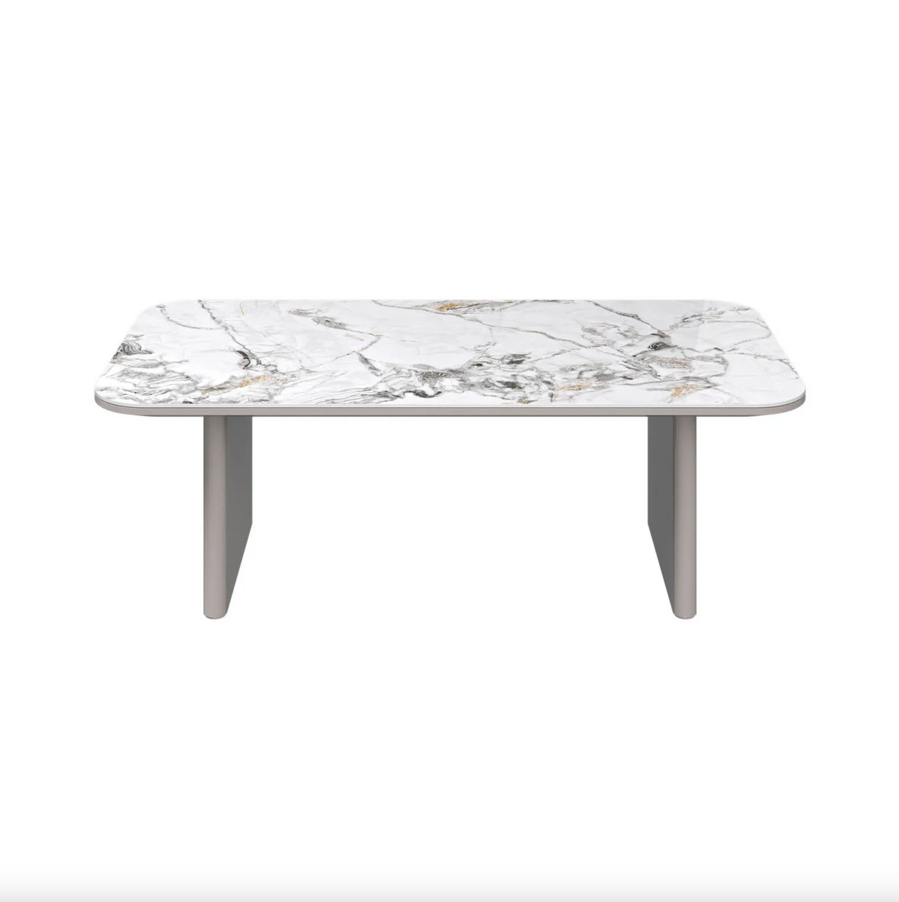 Milano White Sintered Stone Ceramic Top Coffee Table
