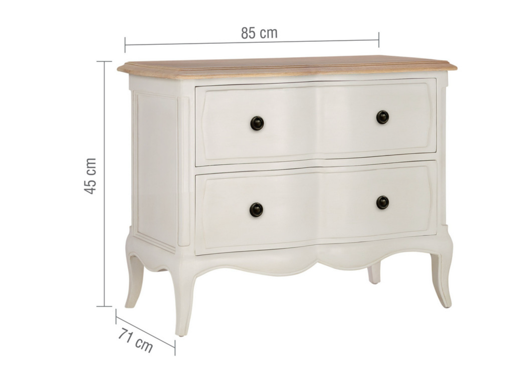 Amelie 2 Drawer wide  Bedside Chest