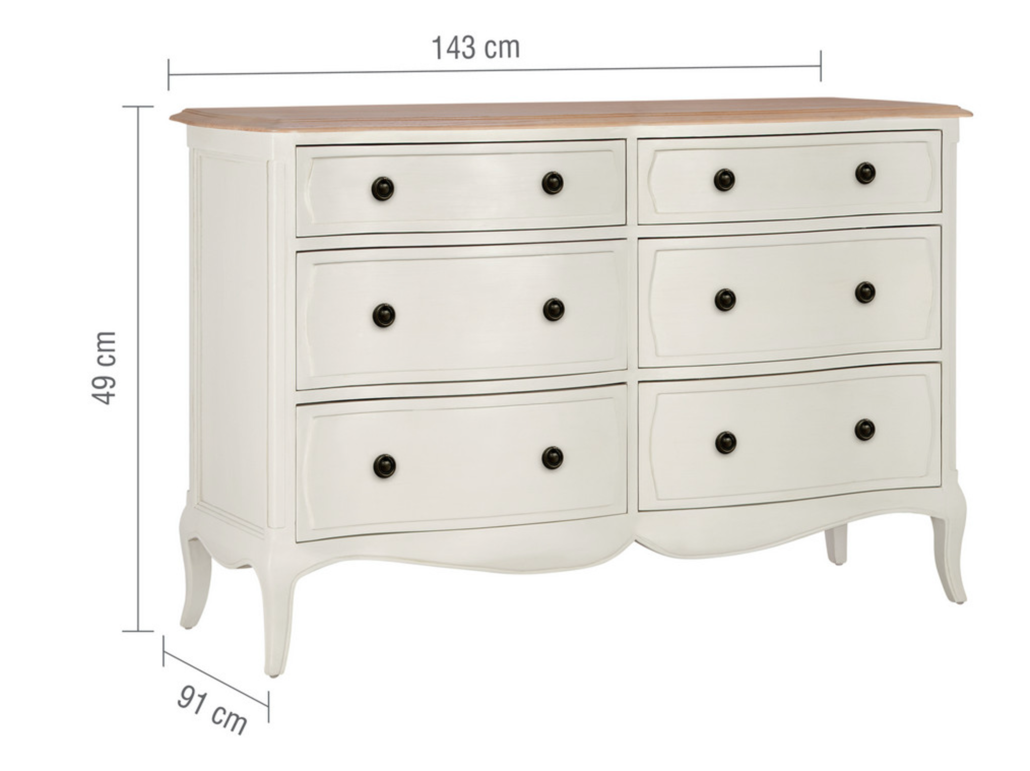 Amelie 6 Drawer Wide Chest