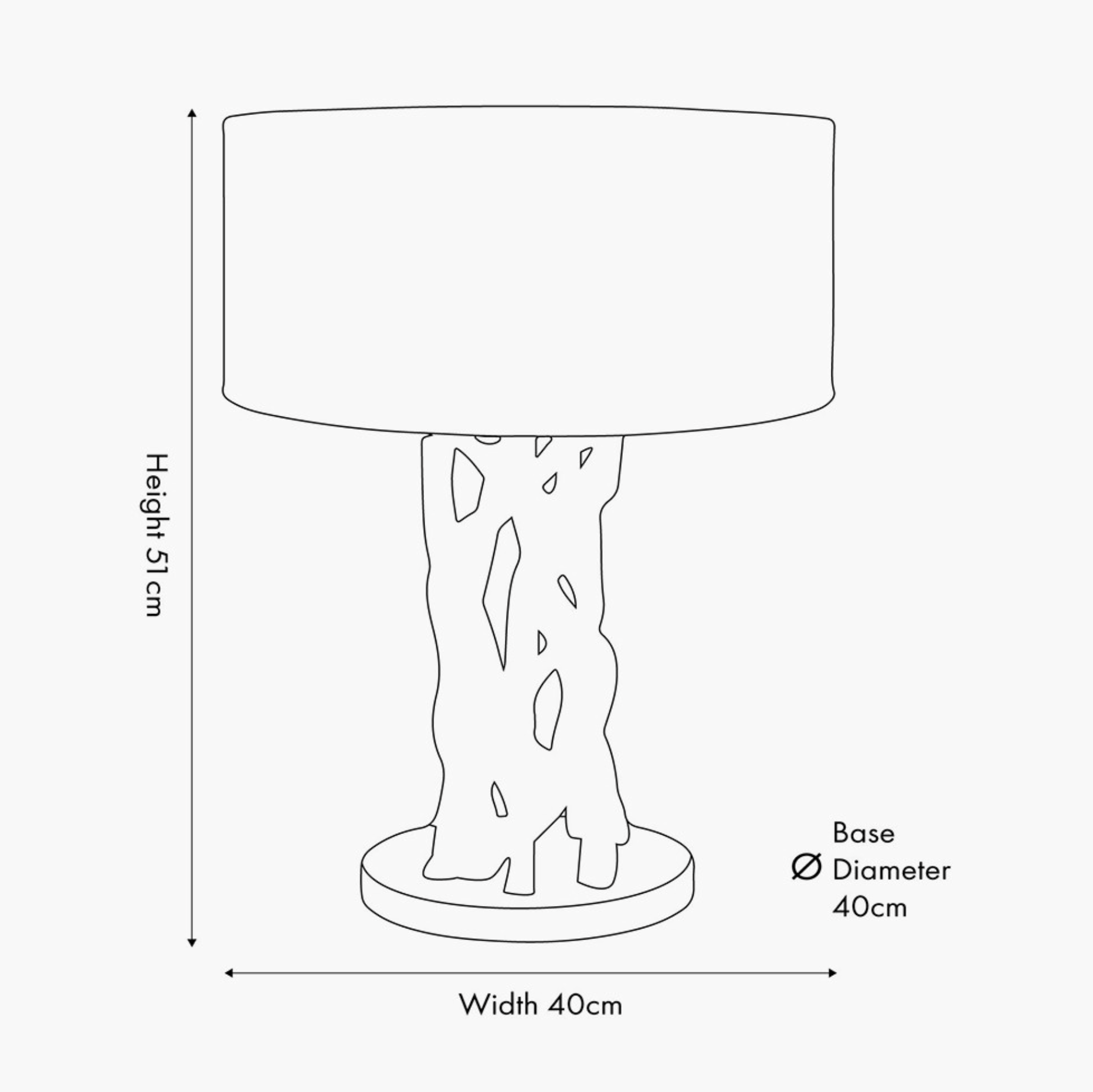 Derna Drift Wood & Natural Jute Table Lamp